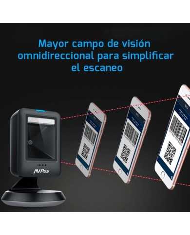 LECTOR AVPOS CODIGOS 1D + 2D + QR 630 SOBREMESA USB