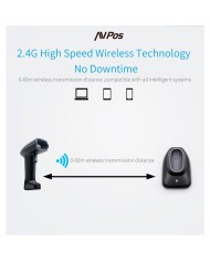 LECTOR AVPOS CODIGOS 1D + 2D +QR BT230 WIRELESS 2.4 + BLUETOOTH + USB