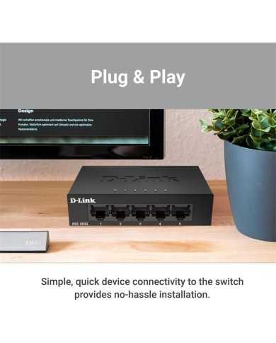SWITCH D-LINK GIGABIT 5 PUERTOS DGS-105L METALICO SWITCH D-LINK GIGABIT 5 PUERTOS DGS-105L METALICO