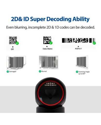 LECTOR AVPOS CODIGOS 1D +2D + QR M680 SOBREMESA USB