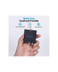 CONVERSOR AUDIO VENTION TOSLINK Y RCA A 2X RCA