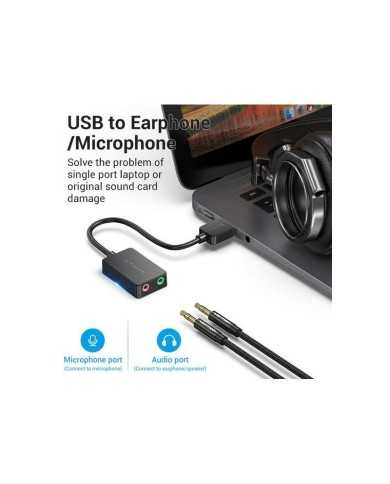 TARJETA DE SONIDO 2.1 VENTION USB-A JACK 3.5MM BLACK