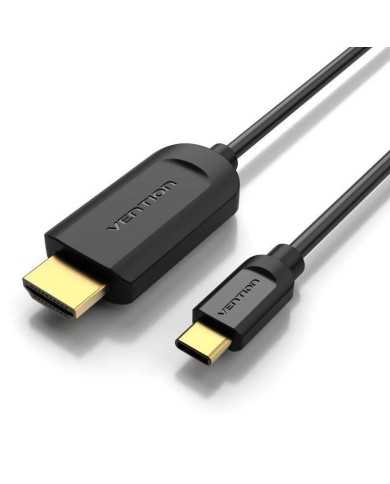 CABLE CONVERSOR HDMI 1.4 4K VENTION USB-C/M - HDMI/M 2M BLACK