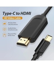 CABLE CONVERSOR HDMI 1.4 4K VENTION USB-C/M - HDMI/M 2M BLACK