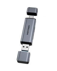 LECTOR DE TARJETAS EXTERNO VENTION USB-A 3.0/USB-C MICROSD/TF DUAL DRIVE