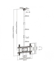 SOPORTE MONITOR AISENS TECHO 37-80 50KG INCLINABLE EXTENSIBLE BLACK