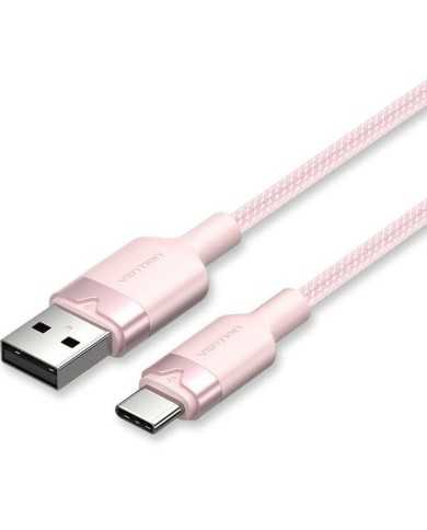 CABLE VENTION USB-A 2.0 - USB-C 3A 2M ALUMINIO ROSE