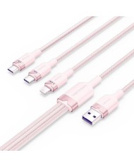 CABLE 3 EN 1 VENTION USB-A 2.0 - USB-C/LIGHTNING/MICRO-B 1.5M ALUMINIO ROSE