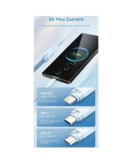CABLE 3 EN 1 VENTION USB-A 2.0- USB-C/LIGHTNING/MICRO-B 1.5M ALUMINIO WHITE