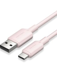 CABLE VENTION USB-A - USB-C 3A 60W 2M TRENZADO ROSE