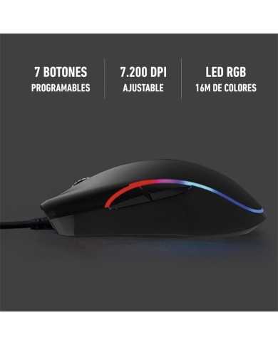 RATON PHOENIX GAMING USB RGB 7200 DPI 7 BOTONES RATON PHOENIX GAMING USB RGB 7200 DPI 7 BOTONES