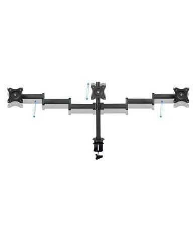 SOPORTE DE MESA TV/MONITOR TOOQ 13-27 8KG 2 BRAZOS PARA 3 PANTALLAS