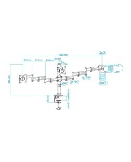 SOPORTE DE MESA TV/MONITOR TOOQ 13-27 8KG 2 BRAZOS PARA 3 PANTALLAS