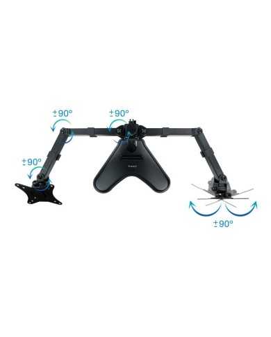SOPORTE DE MESA MONITOR 2 TOOQ REG.ALTURA GIR. INCL. 9KG BLACK
