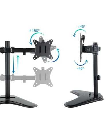SOPORTE DE MESA MONITOR 2 TOOQ REG.ALTURA GIR. INCL. 9KG BLACK