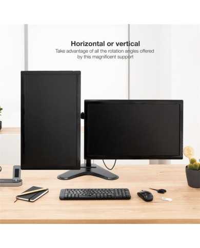 SOPORTE DE MESA MONITOR 2 TOOQ REG.ALTURA GIR. INCL. 9KG BLACK