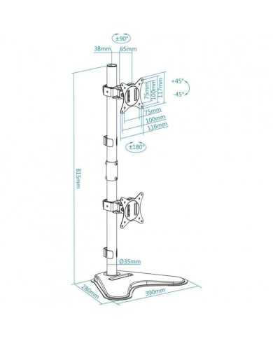 SOPORTE DE SOBREMESA MONITOR TOOQ 17-32 9KG 2 BRAZOS VERTICAL GIRA/INCLI