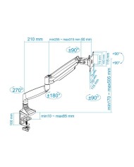 SOPORTE DE MESA TV MONITOR TOOQ GIRATORIO INCLINABLE 13-32 1 BRAZO SILVER