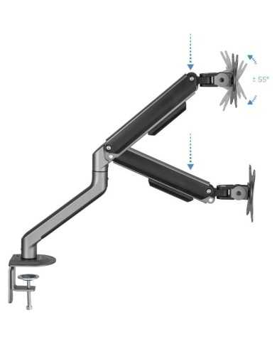SOPORTE DE MESA TV MONITOR TOOQ ERGONOMICO ASISTIDO 17-32 BLACK/SILVER