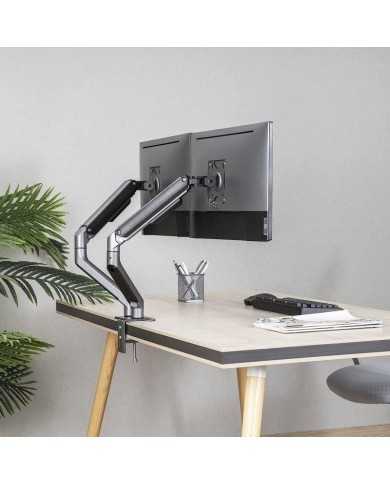 SOPORTE DE MESA TV/MONITOR TOOQ DB4132TNR-G 17-32 2 BRAZOS ASISTIDO GREY