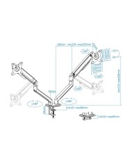 SOPORTE DE MESA TV/MONITOR TOOQ 17-32 2 BRAZOS WHITE