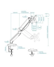 SOPORTE DE MESA TV MONITOR TOOQ ERGONOMICO ASISTIDO 17-32 BLACK