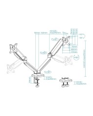 SOPORTE DE MESA TV/MONITOR TOOQ DB5132TNR-B 17-32 2 BRAZOS ASISTIDO BLACK