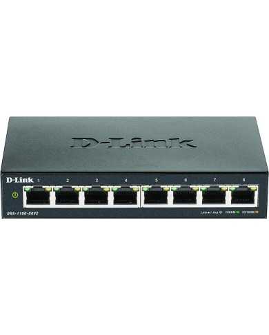 SWITCH D-LINK GIGABIT 8 PUERTOS DGS-1100-08V2/E EASYSMART GESTIONABLE