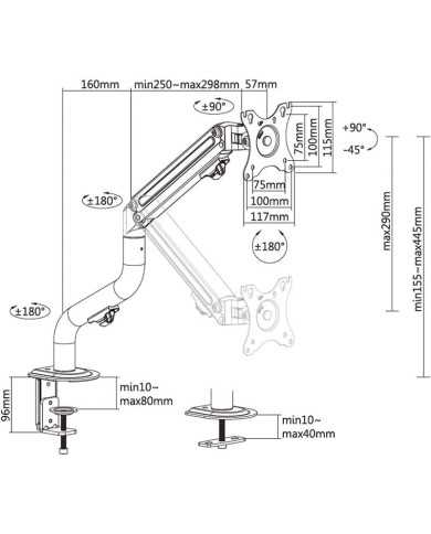 SOPORTE TV MONITOR AISENS 17-32 8KG INCLINABLE/GIRATORIO