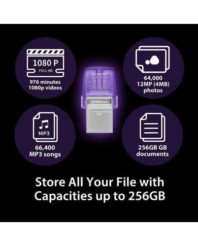 PEN DRIVE 128GB KINGSTON USB-A/USB-C 3.2 PURPLE