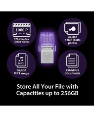 PEN DRIVE 128GB KINGSTON USB-A/USB-C 3.2 PURPLE