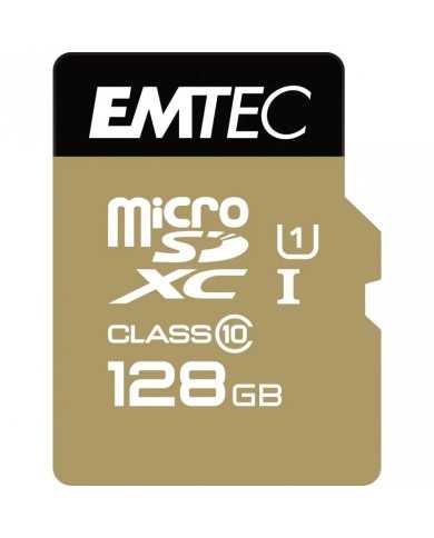 MEMORIA MICRO SD 128GB EMTEC EILTE GOLD C10 + ADAPTADOR SD