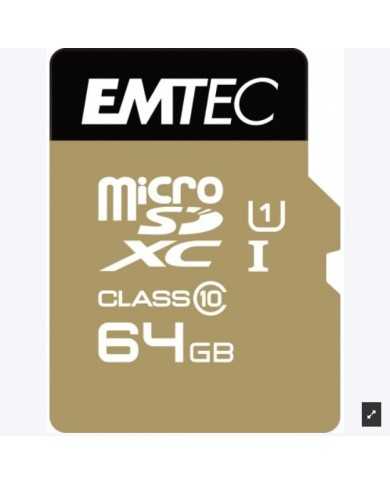 MEMORIA MICRO SD 64GB EMTEC ELITE GOLD C10 + ADAPTADOR SD