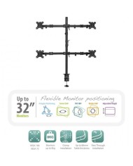 SOPORTE DE MESA TV/MONITOR EWENT EW1514 10-32 4 BRAZOS BLACK