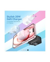 CARGADOR DE PARED VENTION GAN USB-C 20W ROSE