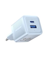 CARGADOR DE PARED VENTION GAN USB-C USB-A 30W BLUE