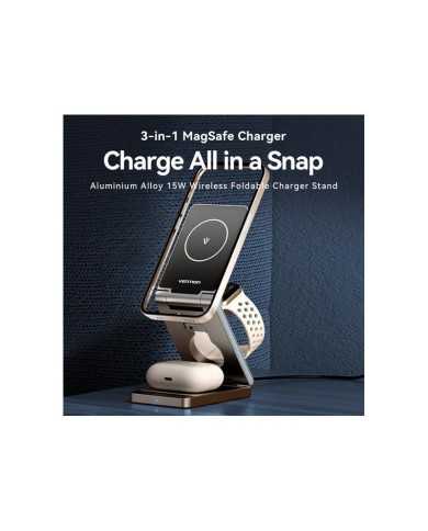 BASE CARGADOR VENTION SMARTPHONE/APPLE WATCH/AURICULARES WIRELESS BLACK