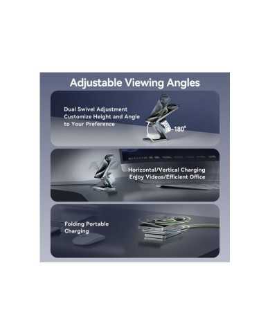 BASE CARGADOR VENTION SMARTPHONE/APPLE WATCH/AURICULARES WIRELESS BLACK