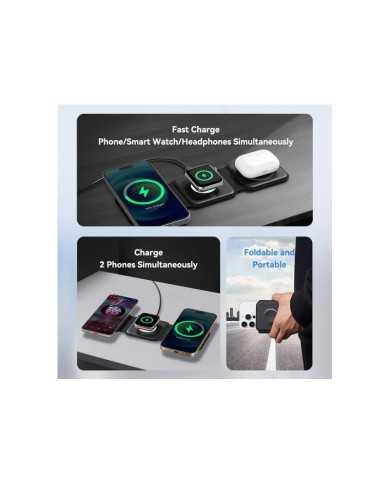 BASE CARGADOR PAD VENTION SMARTPHONE/APPLE WATCH/AURICULARES WIRELESS BLACK