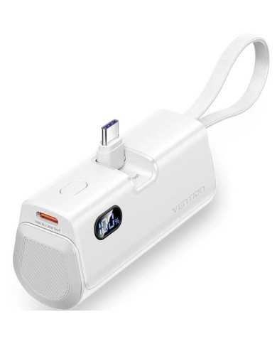 POWERBANK VENTION 4800MAH 2XUSB-C + LIGHTNING 22.5W USB-C PLEGABLE WHITE