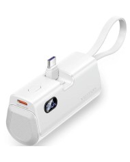 POWERBANK VENTION 4800MAH 2XUSB-C + LIGHTNING 22.5W USB-C PLEGABLE WHITE