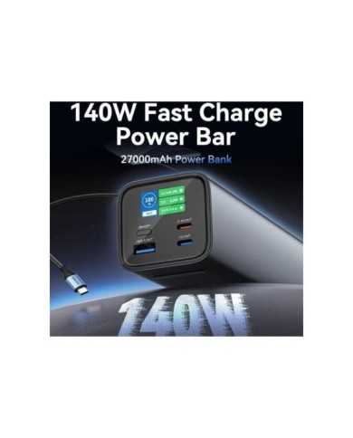 POWERBANK VENTION 27000MAH 2XUSB-A + 2XUSB-C LED DISPLAY 140W GREY