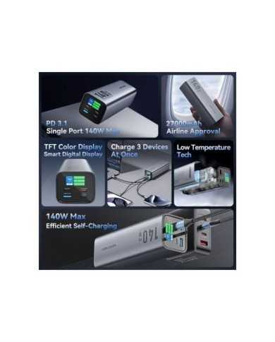 POWERBANK VENTION 27000MAH 2XUSB-A + 2XUSB-C LED DISPLAY 140W GREY