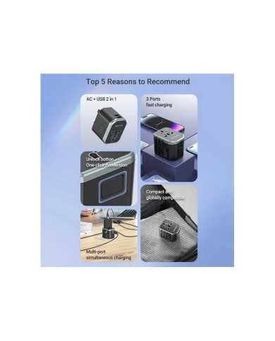 CARGADOR DE PARED VENTION UNIVERSAL USB-C 2XUSB-A 20W