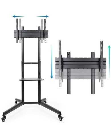 SOPORTE TV MONITOR TOOQ SUELO CON RUEDAS 37 - 70 50KG BLACK