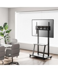 SOPORTE TV MONITOR AISENS SUELO CON RUEDAS 37-100 150KG BLACK/SILVER
