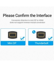 ADAPTADOR MINI DISPLAYPORT - HDMI VENTION MINI DP/M - HDMI/H 15CM BLACK