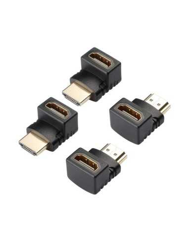 ADAPTADOR ONEWAY HDMI HEMBRA A HDMI MACHO ACODADO 90º A/H-A/M BLACK