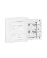 ROSETA DE PARED VENTION RJ45 CAT.6 UTP 4 TOMAS WHITE