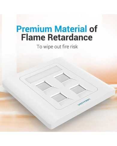 ROSETA DE PARED VENTION RJ45 CAT.6 UTP 4 TOMAS WHITE